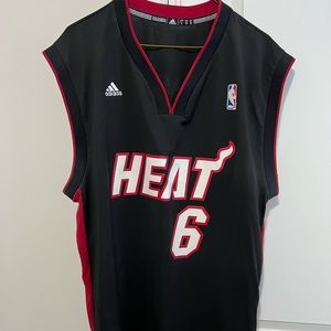 LeBron James, number 6, Adidas, Miami Heat jersey